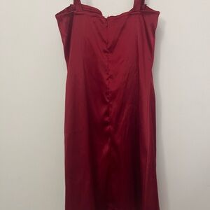 Elegant Red Satin Dress